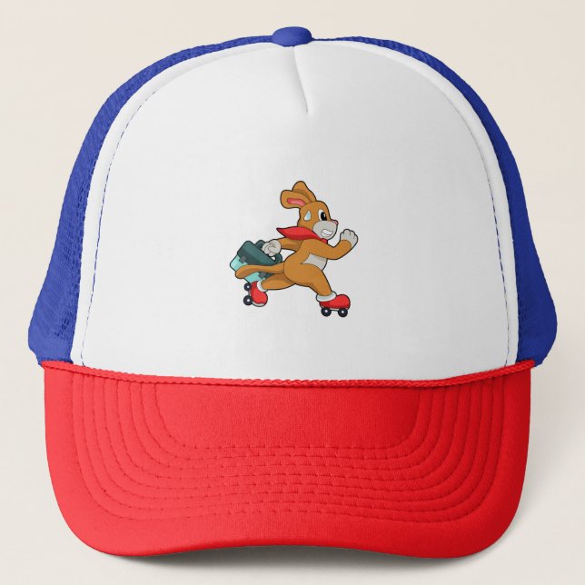 Dog with Roller skates Trucker Hat (Front)