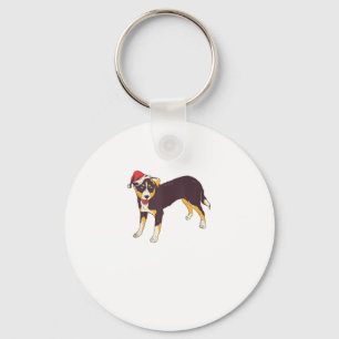 Dog With Santa Hat - Funny Christmas  Key Ring
