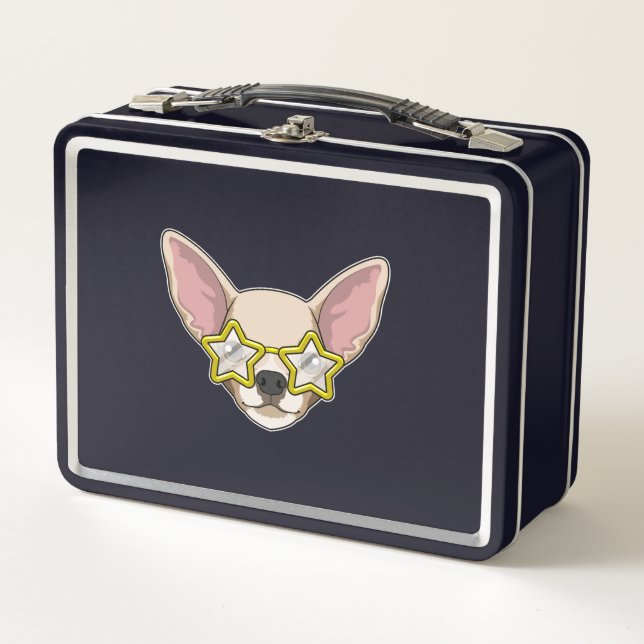 Dog with Sunglasses Metal Lunch Box (Front)