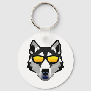 Dog with Sunglasses - Siberian Husky Key Ring