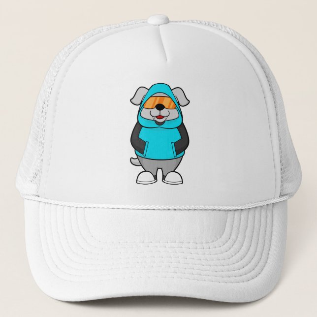 Dog with Sunglasses Trucker Hat (Front)