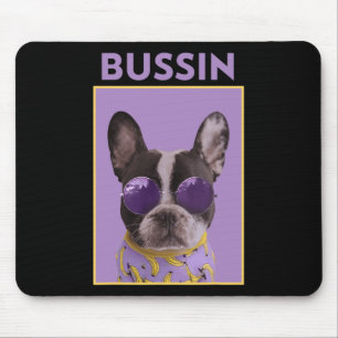 Dog With Sungles Bulldog Bussin Mouse Pad