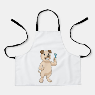 Dog with Toothbrush Apron