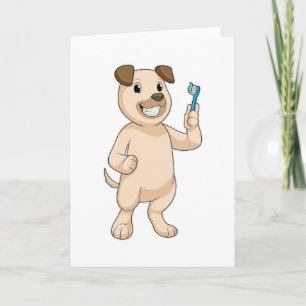 Dog with Toothbrush Card