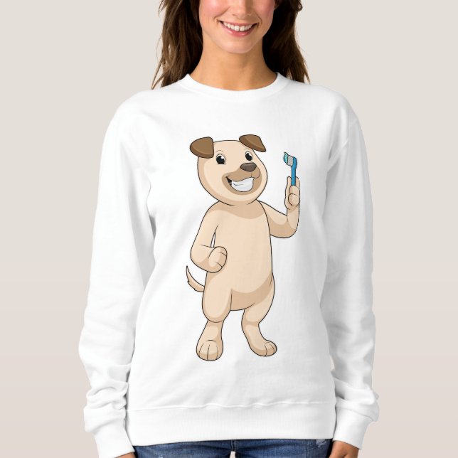 Dog with Toothbrush Sweatshirt (Front)