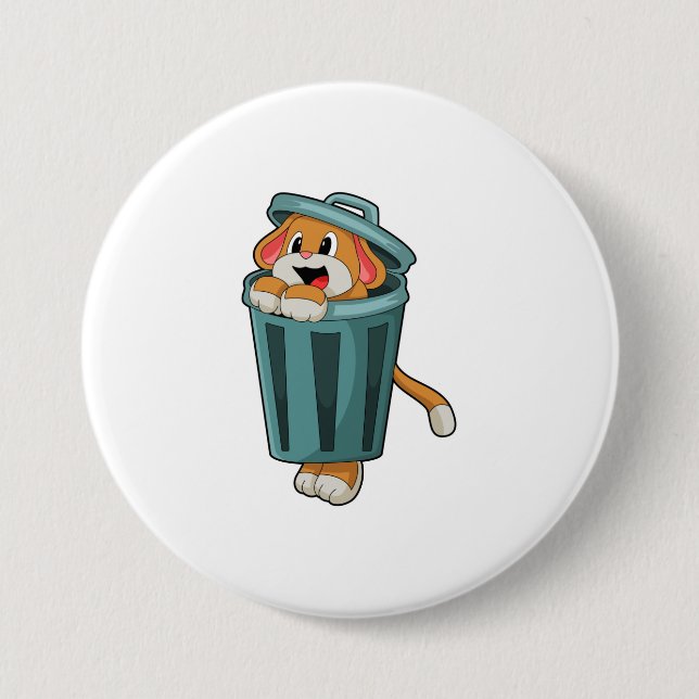 Dog with Trashcan 7.5 Cm Round Badge (Front)
