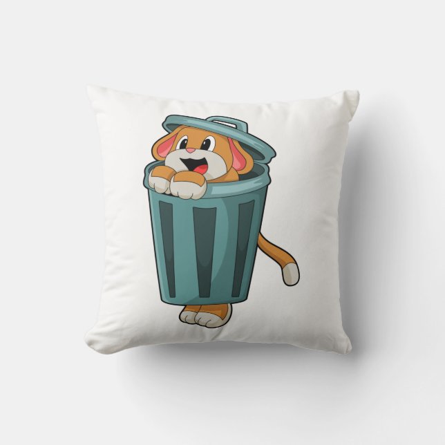 Dog with Trashcan Cushion (Front)