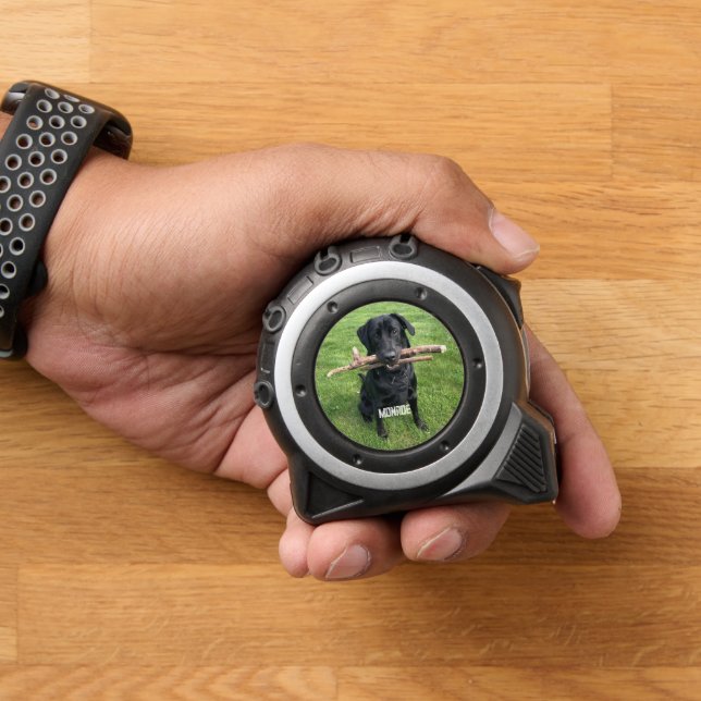 Dog with two sticks Personalised Tape Measure 1 (Home)