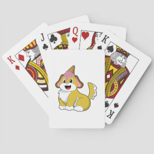 Dog with Waffle ice cream Playing Cards