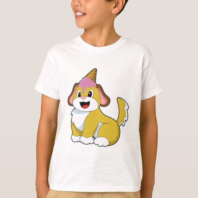Dog with Waffle ice cream T-Shirt (Front)