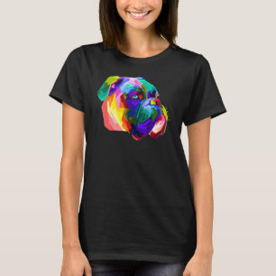 Dog Womens Colourful Cool Boxer Pitbull Mens T-Shirt