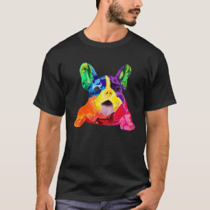 Dog  Womens Colourful Cool French Bulldog Mens Fre T-Shirt
