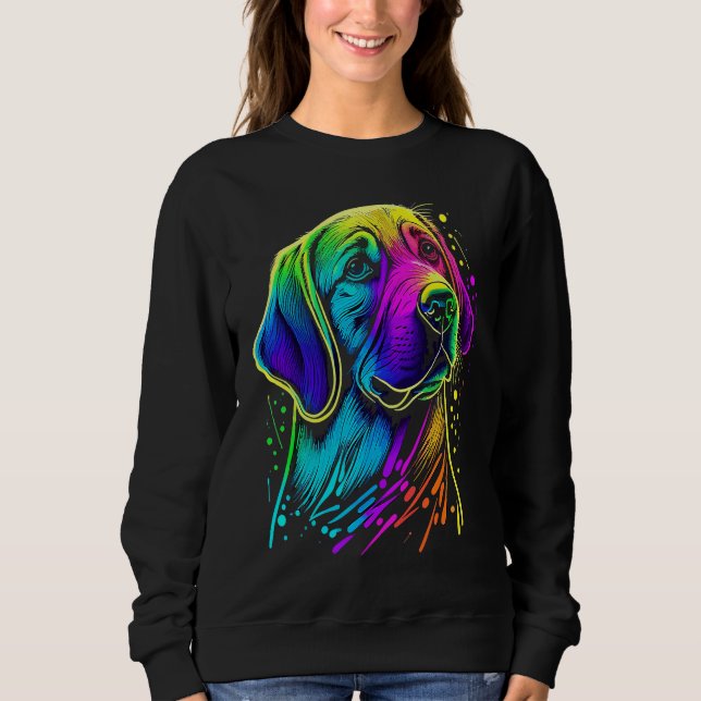Dog  Womens Colourful Labrador Retriever Mens  1 Sweatshirt (Front)