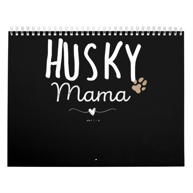 Dog | Womens Husky Mama Husky Mum Gifts Dog Lover Calendar (Cover)