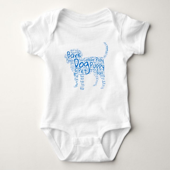 Dog Word Cloud  Baby Bodysuit (Front)