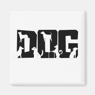 Dog WordArt In 3d Magnet