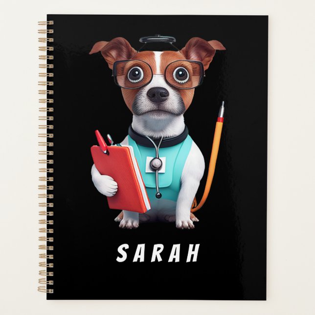 Dog Working as Nurse, Dog Wearing Nurse uniform Planner (Front)