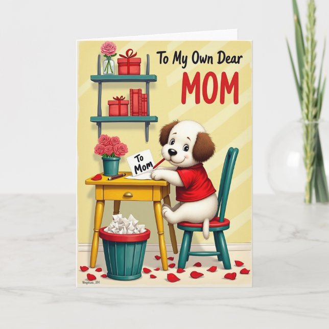 Dog Writes To Mom Card (Front)