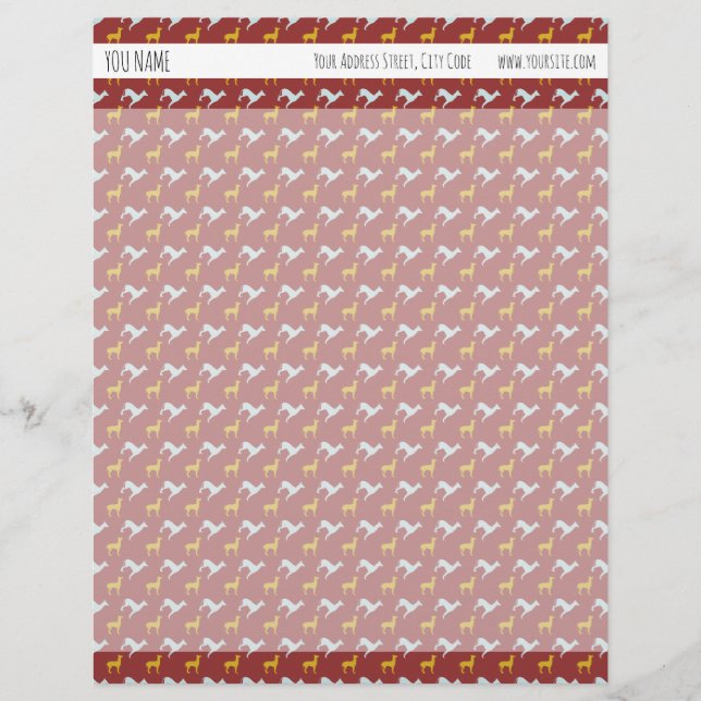 Dog Year2018 Dogs Pattern Personalised Letterhead (Front)