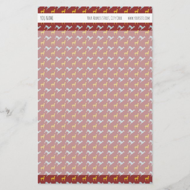 Dog Year2018 Dogs Pattern Personalised Stationery (Front)