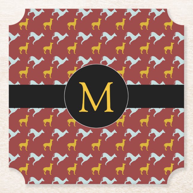 Dog Year 2018 Zodiac Birthday Monogram Choose Form Paper Coaster (Front)