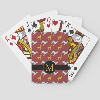 Dog Year 2018 Zodiac Birthday Monogram Custom Play Playing Cards