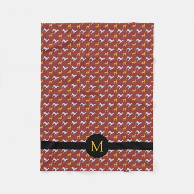 Dog Year Zodiac Birthday Monogram S Blanket (Front)