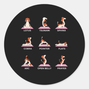 Dog Yoga Poses Funny Gift Classic Round Sticker