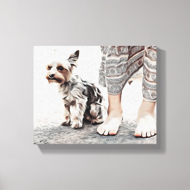 Dog, Yorkshire terrier, Nature Canvas Print (Front)
