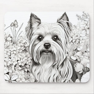 Dog Yorkshire Terrier Peaceful Nature Prairie Pet Mouse Pad