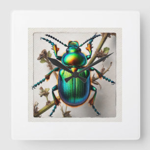 Dogbane beetle 100724IREF113 - Watercolor Square Wall Clock