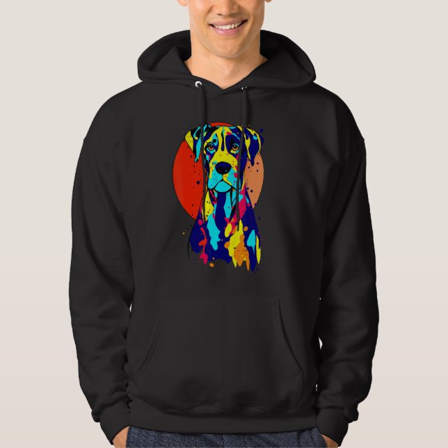 Dogbreed Great Dane Pop Colorful Hoodie (Front)