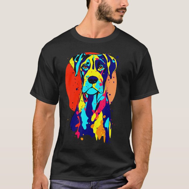 Dogbreed Great Dane Pop Colorful T-Shirt (Front)