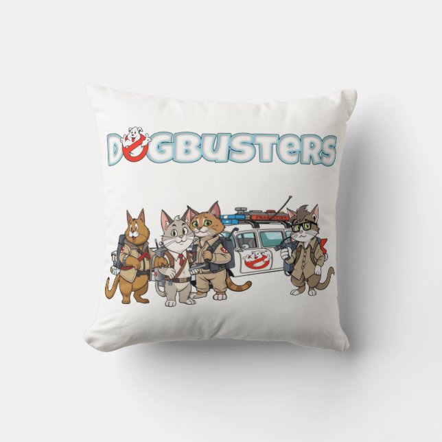 Dogbusters Cats Cushion (Front)