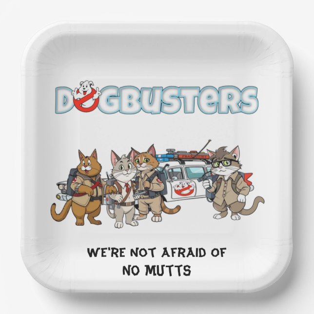 Dogbusters Cats Paper Plate (Front)