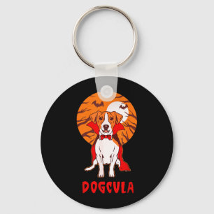 Dogcula Dog Pun Funny Halloween Key Ring