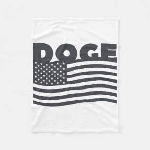 Doge American Patriotic Trump Efficiency Fleece Blanket