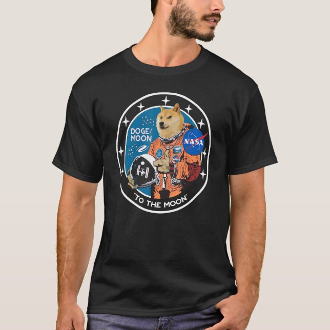 Doge Astronaut Shiba Inu To The Moon Outer Space A T-Shirt (Front)