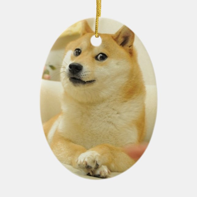 Doge Ceramic Tree Decoration (Front)