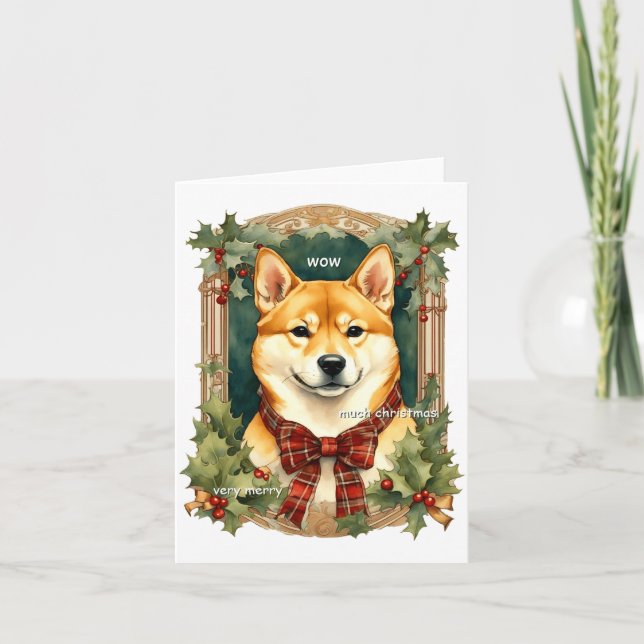 Doge Christmas Swea Shiba Inu Mens Long  Card (Front)