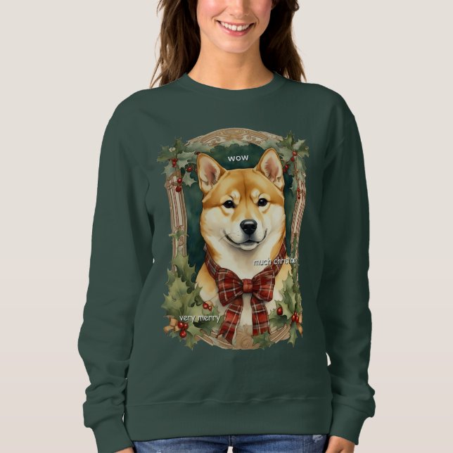 Doge Christmas Sweatshirt (Shiba Inu) (Front)