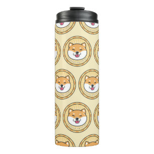 Doge coin cyrpto currency background thermal tumbler