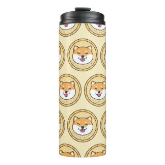 Doge coin cyrpto currency background thermal tumbler