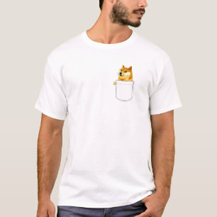 Doge Coin Faux Pocket Dogecoin To The Moon T-Shirt