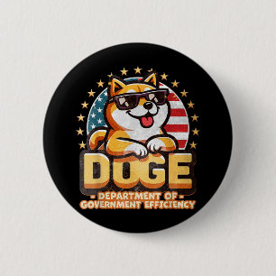 Doge D.o.g.e. Department Of Government Efficiency 6 Cm Round Badge