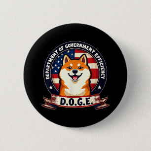 Doge D.o.g.e. Department Of Government Efficiency 6 Cm Round Badge