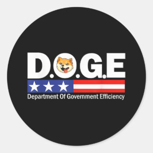 Doge D.o.g.e. Department Of Government Efficiency Classic Round Sticker
