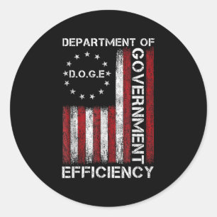 Doge D.o.g.e. Department Of Government Efficiency Classic Round Sticker