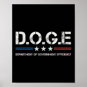 Doge D.o.g.e. Department Of Government Efficiency  Poster