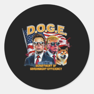 Doge D.o.g.e. Make America Efficient Again Trump D Classic Round Sticker